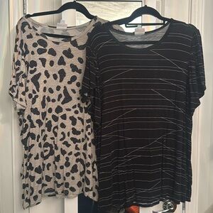 Lularoe 2x Olive 2 shirt combo